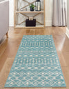 Mediterranean Lattice Collection Area Rug - Santorini (Aqua Blue) Runner Aqua Blue  lifestyle 8