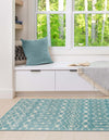 Mediterranean Lattice Collection Area Rug - Santorini (Aqua Blue) Runner Aqua Blue  lifestyle 11