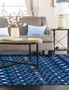 Mediterranean Lattice Collection Area Rug - Santorini (Navy Blue) Rectangle Navy Blue  lifestyle 7