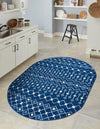 Mediterranean Lattice Collection Area Rug - Santorini (Navy Blue) Oval Navy Blue  lifestyle 9