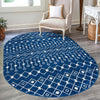 Mediterranean Lattice Collection Area Rug - Santorini (Navy Blue) Oval Navy Blue  lifestyle 22