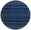 Mediterranean Lattice Collection Area Rug - Santorini (Navy Blue) Round Navy Blue Main