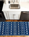 Mediterranean Lattice Collection Area Rug - Santorini (Navy Blue) Runner Navy Blue  lifestyle 4