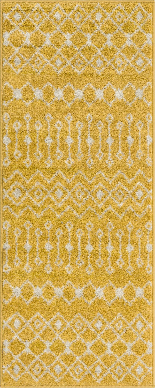 Mediterranean Lattice Collection Area Rug - Santorini (Yellow) Runner Yellow Main