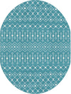 Mediterranean Lattice Collection Area Rug - Santorini (Turquoise) Oval Turquoise Main