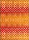 Mediterranean Lattice Collection Area Rug - Santorini (Orange and Red) Rectangle Orange and Red Main