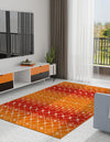Mediterranean Lattice Collection Area Rug - Santorini (Orange and Red) Rectangle Orange and Red  lifestyle 3