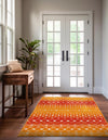 Mediterranean Lattice Collection Area Rug - Santorini (Orange and Red) Rectangle Orange and Red  lifestyle 5