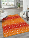Mediterranean Lattice Collection Area Rug - Santorini (Orange and Red) Rectangle Orange and Red  lifestyle 10