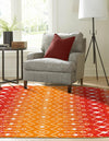 Mediterranean Lattice Collection Area Rug - Santorini (Orange and Red) Oval Orange and Red  lifestyle 3