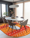 Mediterranean Lattice Collection Area Rug - Santorini (Orange and Red) Oval Orange and Red  lifestyle 6