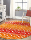 Mediterranean Lattice Collection Area Rug - Santorini (Orange and Red) Oval Orange and Red  lifestyle 7