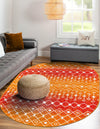 Mediterranean Lattice Collection Area Rug - Santorini (Orange and Red) Oval Orange and Red  lifestyle 11