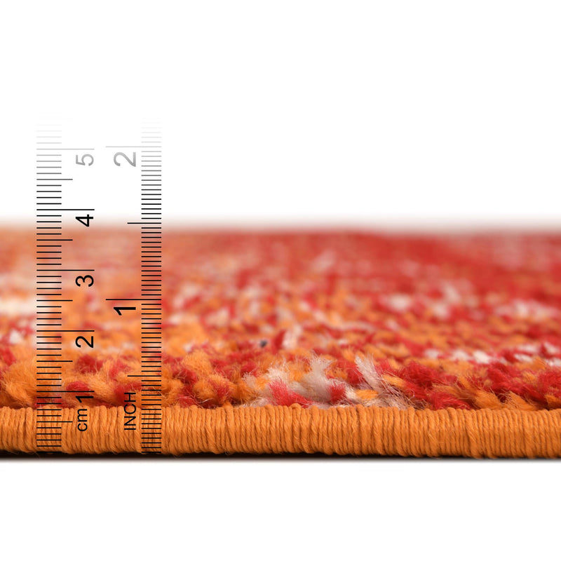 Mediterranean Lattice Collection Area Rug - Santorini (Orange and Red) Oval Orange and Red  lifestyle 13