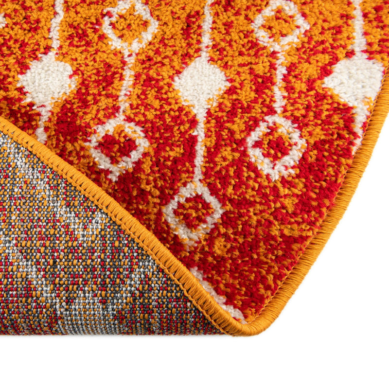 Mediterranean Lattice Collection Area Rug - Santorini (Orange and Red) Oval Orange and Red  lifestyle 18