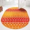 Mediterranean Lattice Collection Area Rug - Santorini (Orange and Red) Oval Orange and Red  lifestyle 25