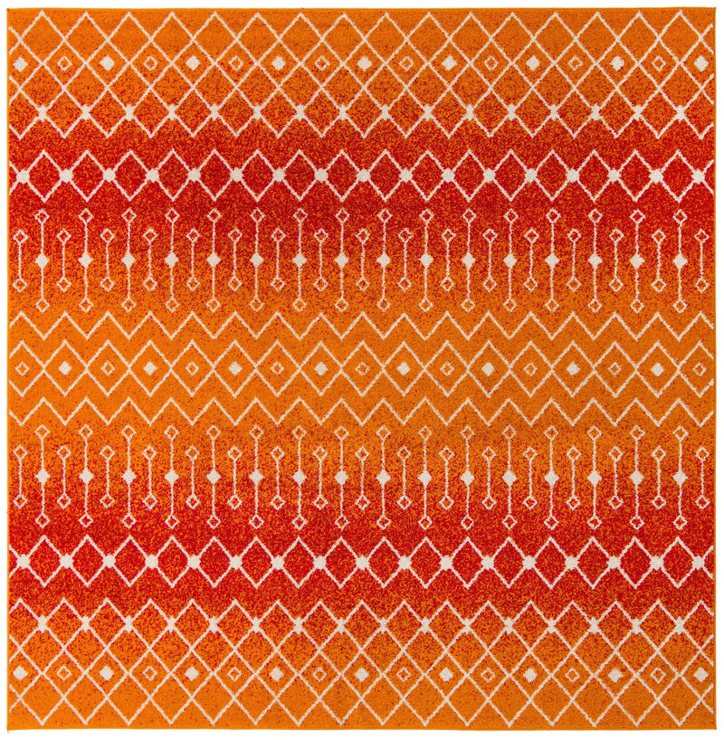 Mediterranean Lattice Collection Area Rug - Santorini (Orange and Red) Square Orange and Red Main
