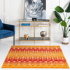 Mediterranean Lattice Collection Area Rug - Santorini (Orange and Red) Square Orange and Red  lifestyle 13