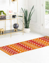 Mediterranean Lattice Collection Area Rug - Santorini (Orange and Red) Runner Orange and Red  lifestyle 2