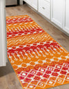 Mediterranean Lattice Collection Area Rug - Santorini (Orange and Red) Runner Orange and Red  lifestyle 27