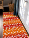 Mediterranean Lattice Collection Area Rug - Santorini (Orange and Red) Runner Orange and Red  lifestyle 29