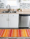 Mediterranean Lattice Collection Area Rug - Santorini (Orange and Red) Runner Orange and Red  lifestyle 31