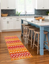Mediterranean Lattice Collection Area Rug - Santorini (Orange and Red) Runner Orange and Red  lifestyle 33