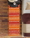 Mediterranean Lattice Collection Area Rug - Santorini (Orange and Red) Runner Orange and Red  lifestyle 41