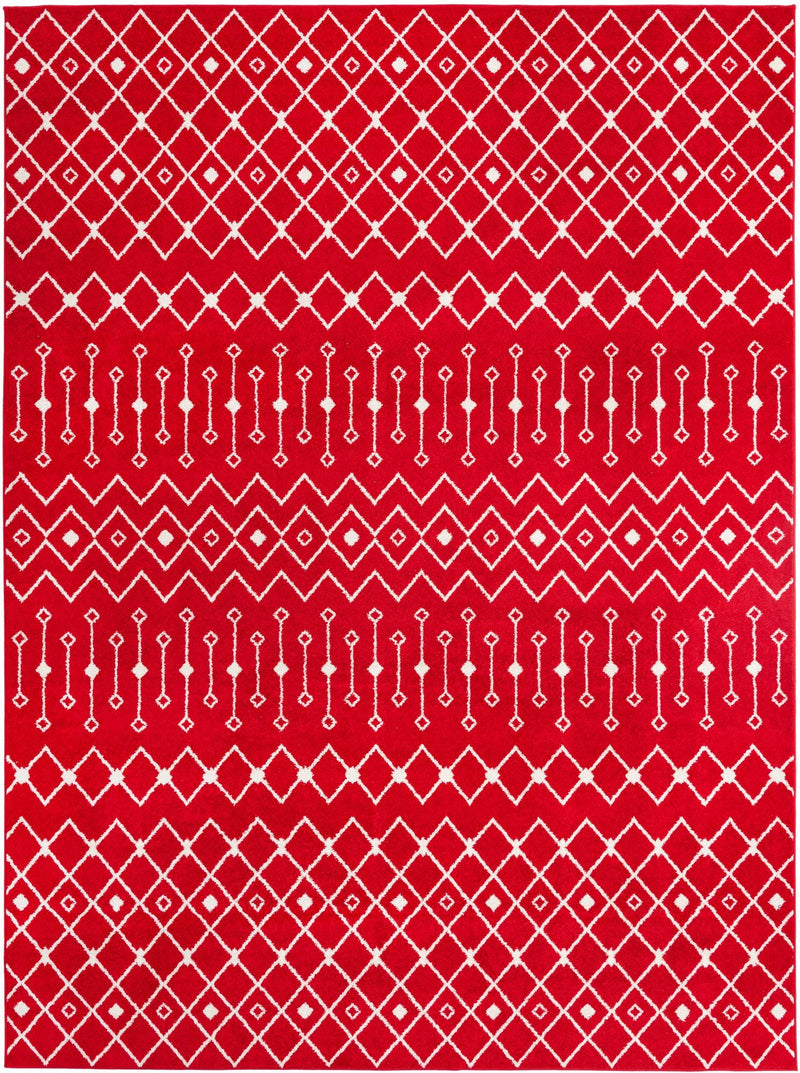 Mediterranean Lattice Collection Area Rug - Santorini (Burgundy Red) Rectangle Burgundy Red Main