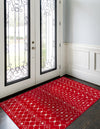 Mediterranean Lattice Collection Area Rug - Santorini (Burgundy Red) Rectangle Burgundy Red  lifestyle 5