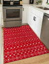 Mediterranean Lattice Collection Area Rug - Santorini (Burgundy Red) Rectangle Burgundy Red  lifestyle 7