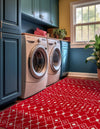 Mediterranean Lattice Collection Area Rug - Santorini (Burgundy Red) Rectangle Burgundy Red  lifestyle 8