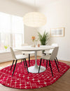 Mediterranean Lattice Collection Area Rug - Santorini (Burgundy Red) Oval Burgundy Red  lifestyle 7