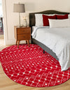 Mediterranean Lattice Collection Area Rug - Santorini (Burgundy Red) Oval Burgundy Red  lifestyle 8