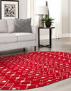 Mediterranean Lattice Collection Area Rug - Santorini (Burgundy Red) Oval Burgundy Red  lifestyle 11
