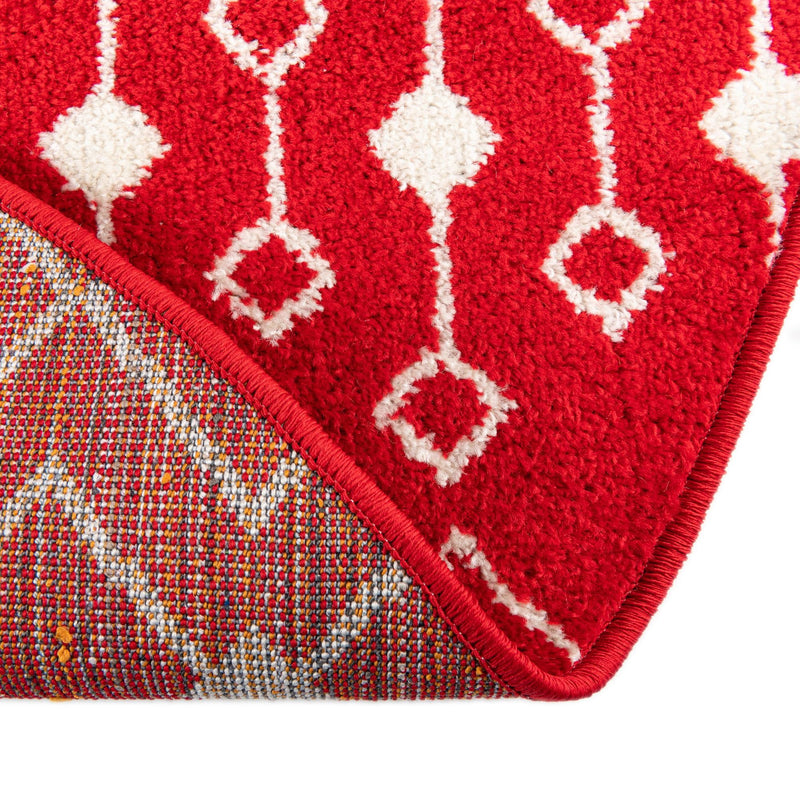 Mediterranean Lattice Collection Area Rug - Santorini (Burgundy Red) Oval Burgundy Red  lifestyle 18