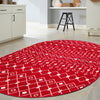 Mediterranean Lattice Collection Area Rug - Santorini (Burgundy Red) Oval Burgundy Red  lifestyle 26