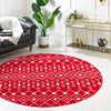 Mediterranean Lattice Collection Area Rug - Santorini (Burgundy Red) Round Burgundy Red  lifestyle 16