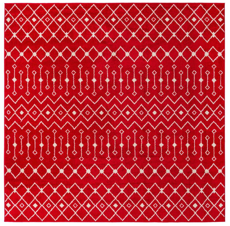 Mediterranean Lattice Collection Area Rug - Santorini (Burgundy Red) Square Burgundy Red Main