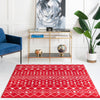 Mediterranean Lattice Collection Area Rug - Santorini (Burgundy Red) Square Burgundy Red  lifestyle 13
