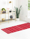 Mediterranean Lattice Collection Area Rug - Santorini (Burgundy Red) Runner Burgundy Red  lifestyle 2