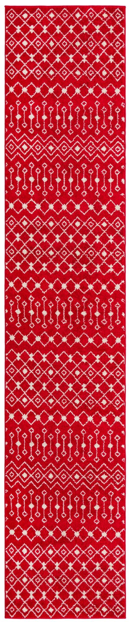 Mediterranean Lattice Collection Area Rug - Santorini (Burgundy Red) Runner Burgundy  lifestyle 6