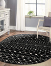 Mediterranean Lattice Collection Area Rug - Santorini (Black and White) Oval Black and White  lifestyle 6