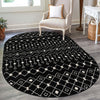 Mediterranean Lattice Collection Area Rug - Santorini (Black and White) Oval Black and White  lifestyle 24