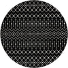 Mediterranean Lattice Collection Area Rug - Santorini (Black and White) Round Black and White Main