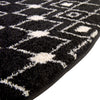 Mediterranean Lattice Collection Area Rug - Santorini (Black and White) Round Black and White  lifestyle 5