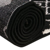 Mediterranean Lattice Collection Area Rug - Santorini (Black and White) Round Black and White  lifestyle 12