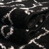 Mediterranean Lattice Collection Area Rug - Santorini (Black and White) Round Black and White  lifestyle 13