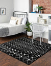 Mediterranean Lattice Collection Area Rug - Santorini (Black and White) Square Black and White  lifestyle 2