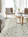 Mediterranean Lattice Collection Area Rug -  Casablanca (Ivory Green) Rectangle Ivory Green  lifestyle 3